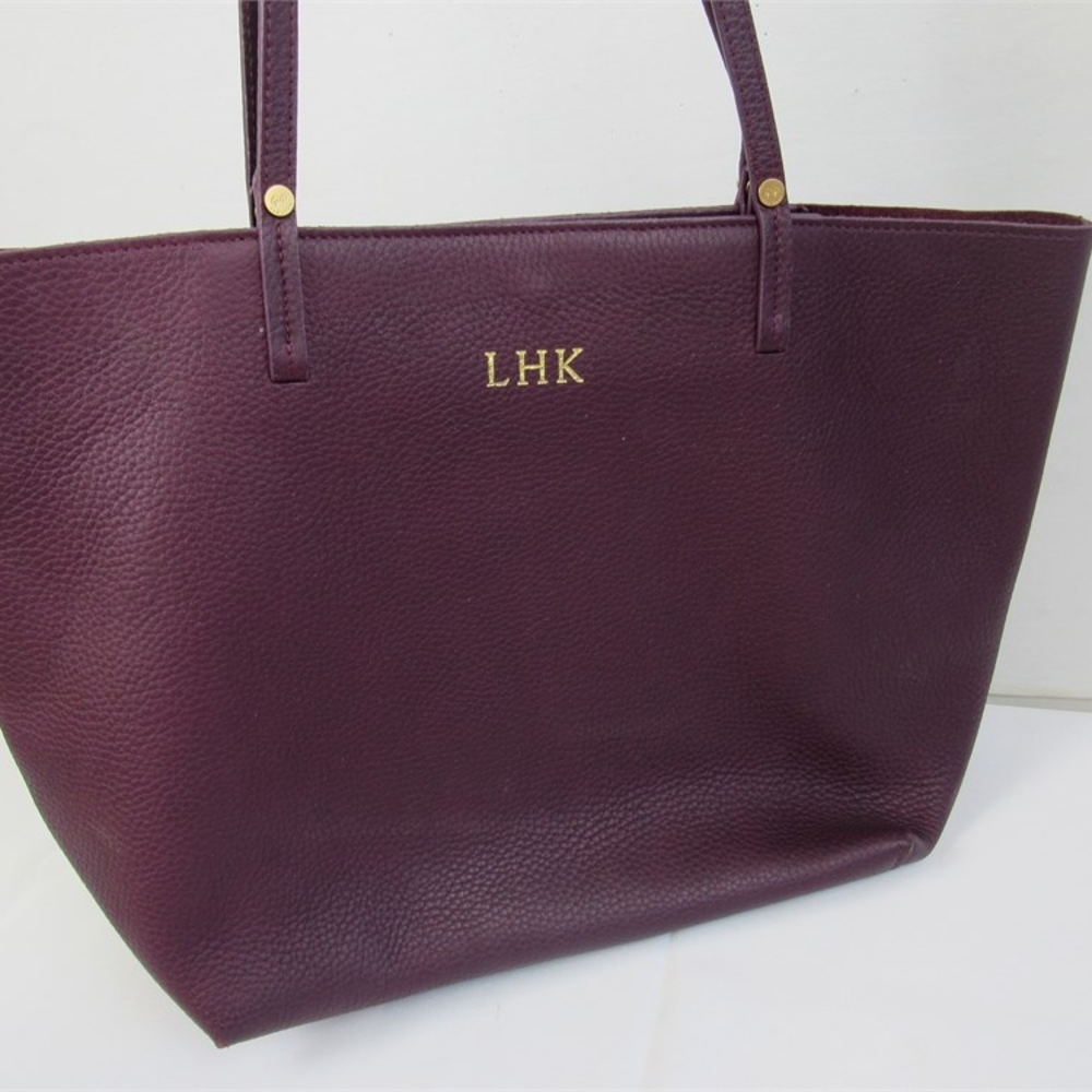 GiGi New York Tori Purple Leather Tote Bag